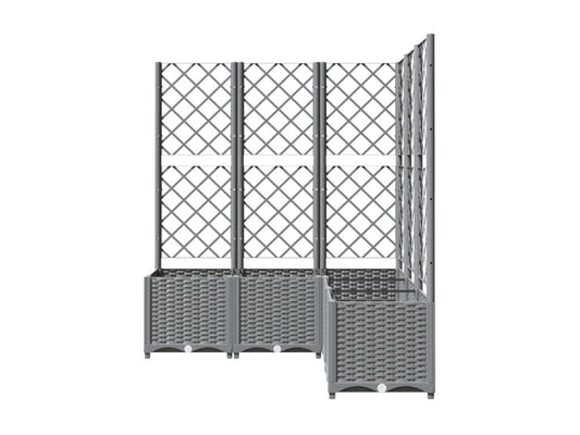 Planter with trellis, light grey, 120x120x136 PP YGEA81942