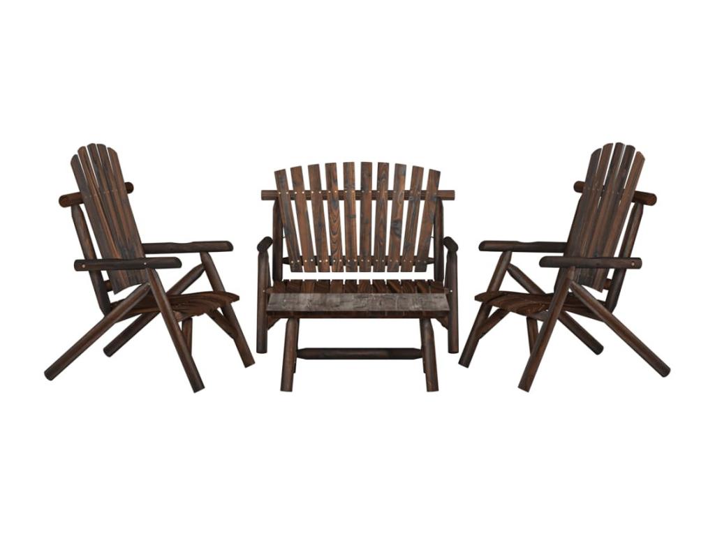 4-piece garden furniture set made of solid spruce wood