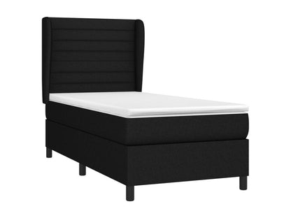 Upholstered bed base with mattress, black, 100x200 cm, fabric, OULX06472