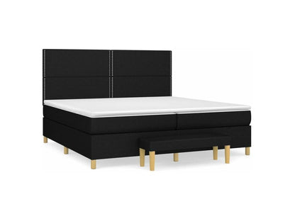 Meublori bed base with black 200x200 mattress, fabric