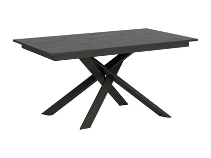 Ganty Anthracite Extendable Table 90x160/220 cm, Spatula Finish, Anthracite Edge Band, Anthracite Frame