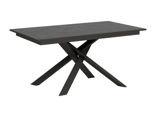 Ganty Anthracite Extendable Table 90x160/220 cm, Spatula Finish, Anthracite Edge Band, Anthracite Frame
