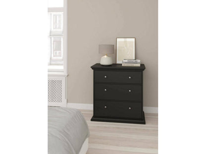 Meublori Chest of Drawers, Multipurpose Chest of Drawers, Bedroom Chest of Drawers, Furniture with Drawers, 86x52x88 cm, Black