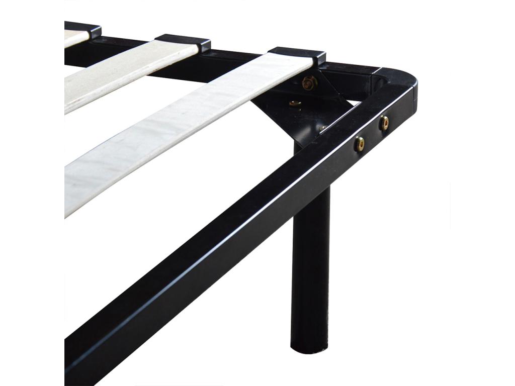 Meublori - Meublori 90x200 cm Set - High Density Foam Mattress, Metal Bed Base