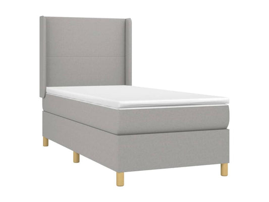 Laviecasa bed base with mattress, light grey, 90x200 cm, fabric TZVG06753