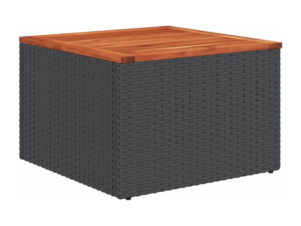 10-piece garden furniture set with cushions, black resin wicker KIWL61358