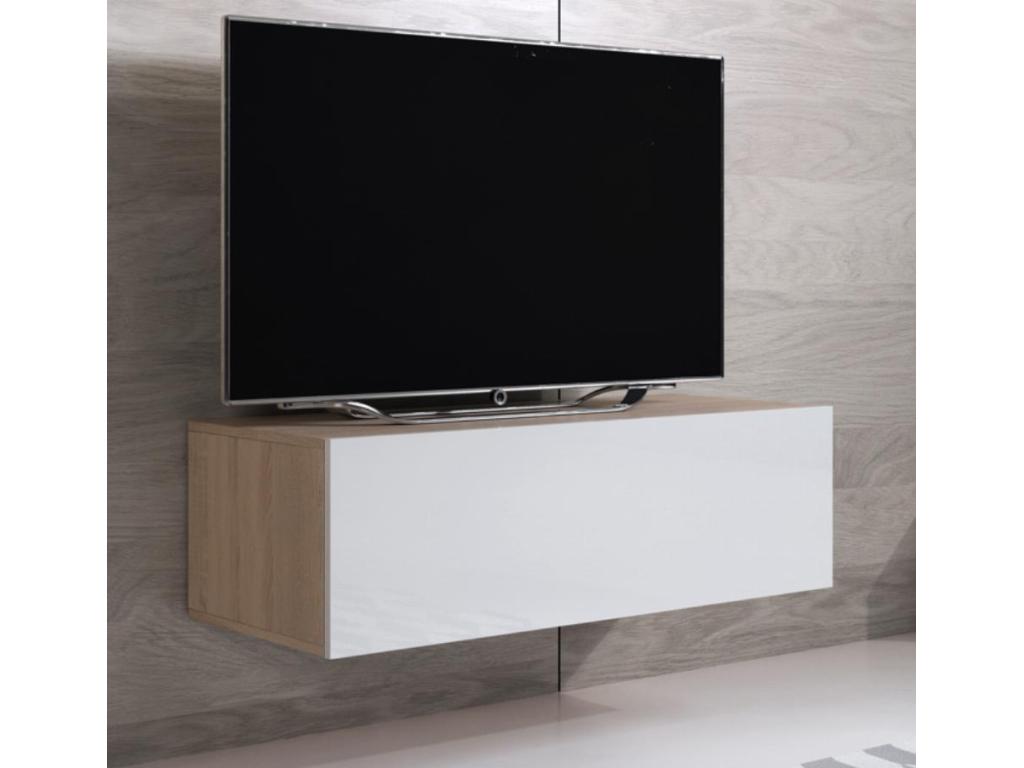 TV stand for living room/dining room in Meublori and white, 100x40x30cm, Meublori H1