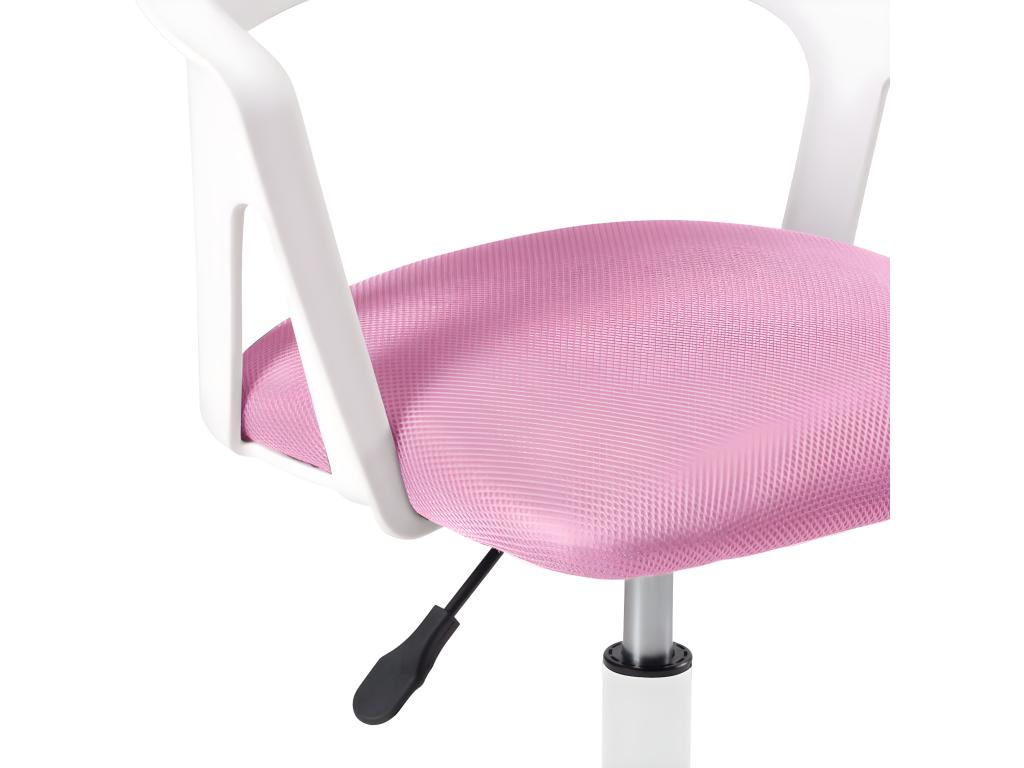 Laviecasa office chair with armrests, padded seat, adjustable height, swivel, white/pink BCDJ98859