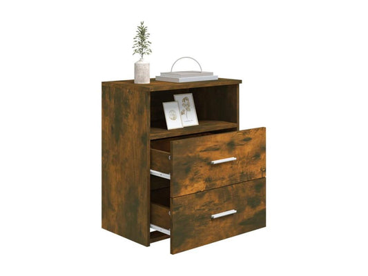 Set of 2 bedside tables, smoked oak, 50x32x60 cm