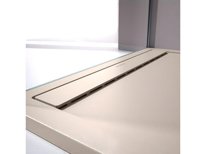 Sand-colored shower tray with smooth finish, Meublori SMART colored grid - 100x70 cm