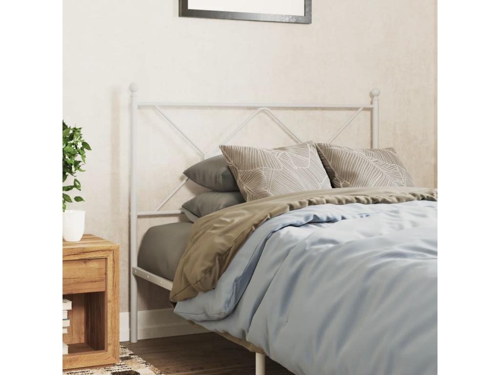 White metal headboard, 100 cm