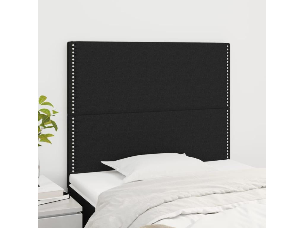 2-piece headboard set, black, 100x5x78/88 cm, fabric