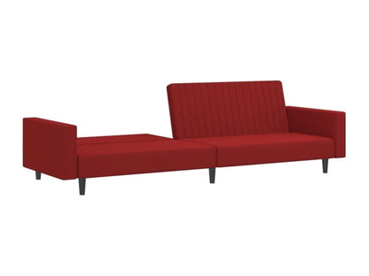2-seater sofa bed in burgundy velvet