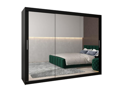 Laviecasa 3 Sliding Door Wardrobe 200/250/62 3 Doors Black/Black XAQL71023