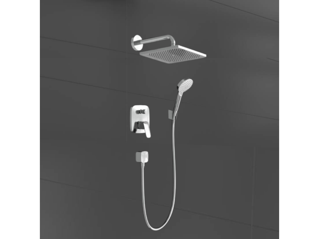 Meublori Logis recessed mechanical shower column, chrome finish, Briochin cleaner