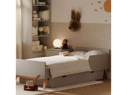 Swing Grey and Wood 90x200 Bed with Included Slatted Base