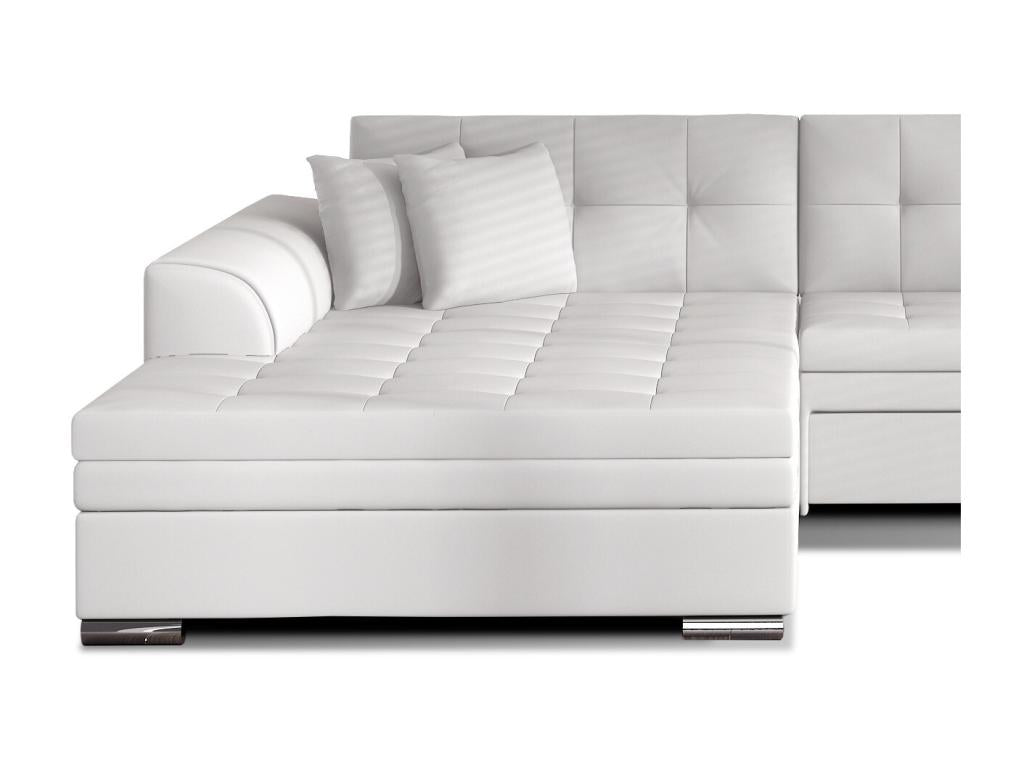 Laviecasa 295cm KRLS27305 4-seater left-hand corner sofa bed in white faux leather
