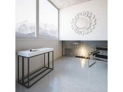 Extendable console table 90x40/196 cm Epoca Small Premium White Ash with Anthracite frame KGUY70187