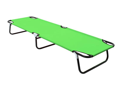 Folding steel chaise longue, green, MGJF95642