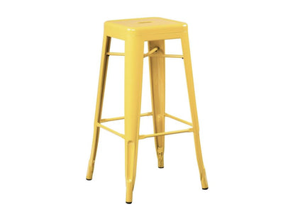 76cm High Stool Kontoir in polished steel - Industrial and elegant design - Khaki Green