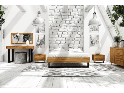 Meublori - Headless bed 140x200 in natural oiled wild oak