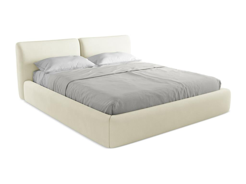 Chenille fabric storage bed 180x200 - beige - Laviecasa BNFQ57045