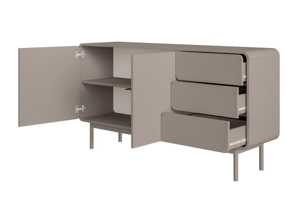 Chest of drawers - 154 cm with three drawers - dark beige - ORO