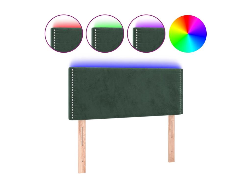 Dark Green LED Headboard 100x5x78-88 Velvet WZDK76034