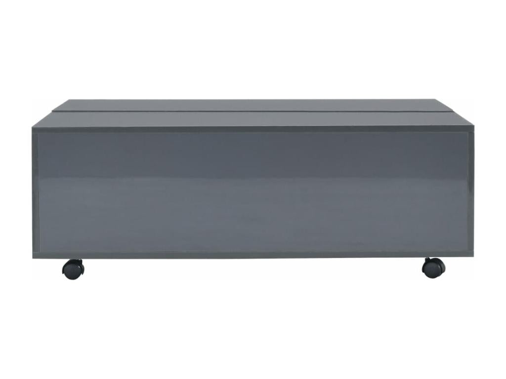Glossy Grey Coffee Table 100x100x35 cm