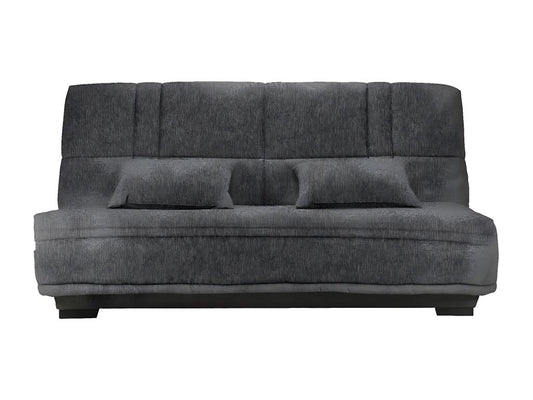 Fabric click-clack sofa with storage, Starlux 17cm Minel mattress, 207cm wide - Grey