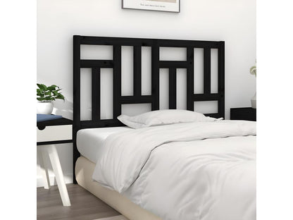 Black Headboard 125.5x4x100 cm Solid Pine Wood PILK46236