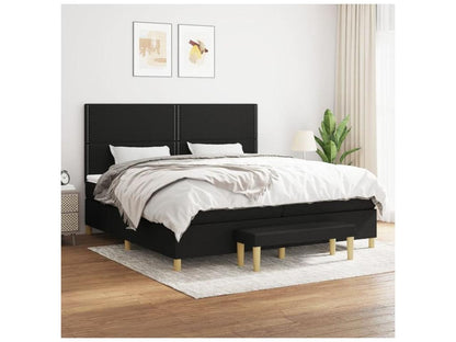 Meublori bed base with black 200x200 mattress, fabric