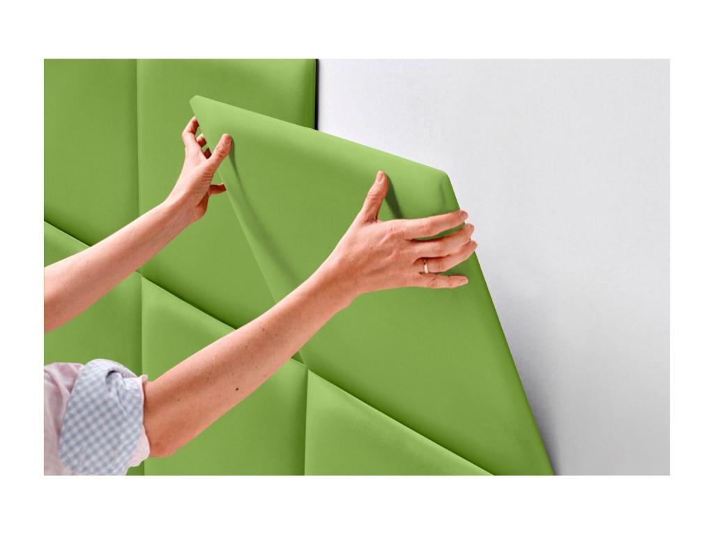 Laviecasa Upholstered Headboard in High-Quality Faux Leather, Laviecasaérieure, Composed of Interchangeable Self-Adhesive Panels, Green, 220 cm, IDOT33101