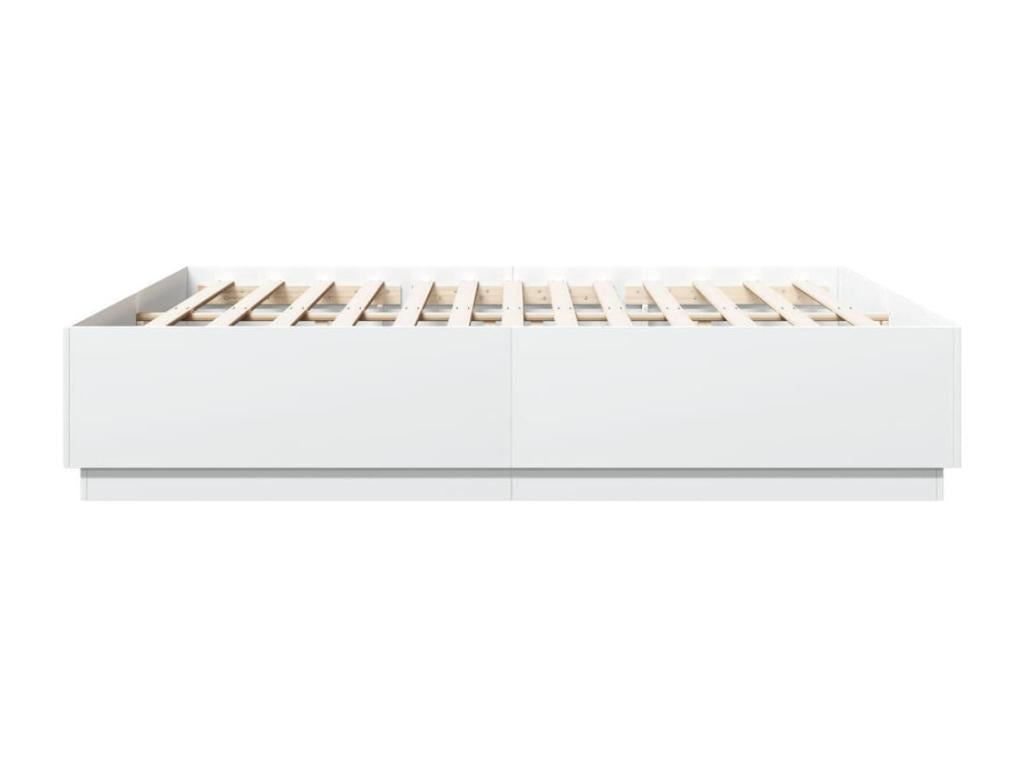 White bed frame 180x200 cm engineered wood