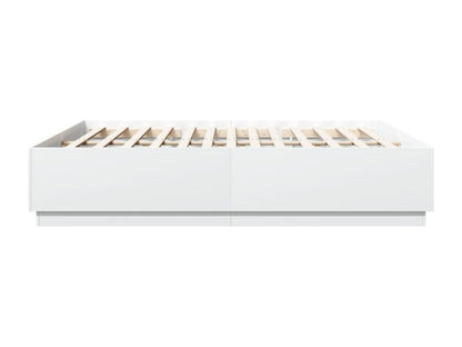 White bed frame 180x200 cm engineered wood