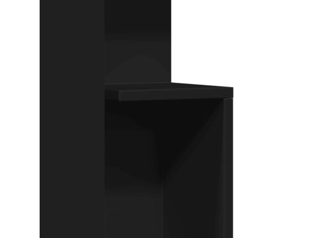 Black side table 35x35x60 cm engineered wood