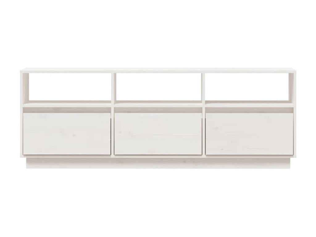 White wooden multimedia TV stand with shelf, 140x37x50 cm, 02 0025929
