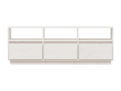 White wooden multimedia TV stand with shelf, 140x37x50 cm, 02 0025929