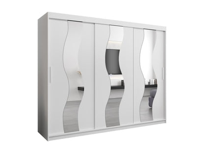 Meublori Sliding Door Wardrobe 200/250/62 3 Doors White/White